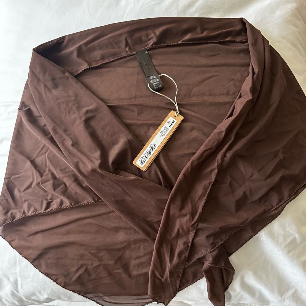 SKIMS- Sheer Chocolate Brown Sarong (Size XXS)